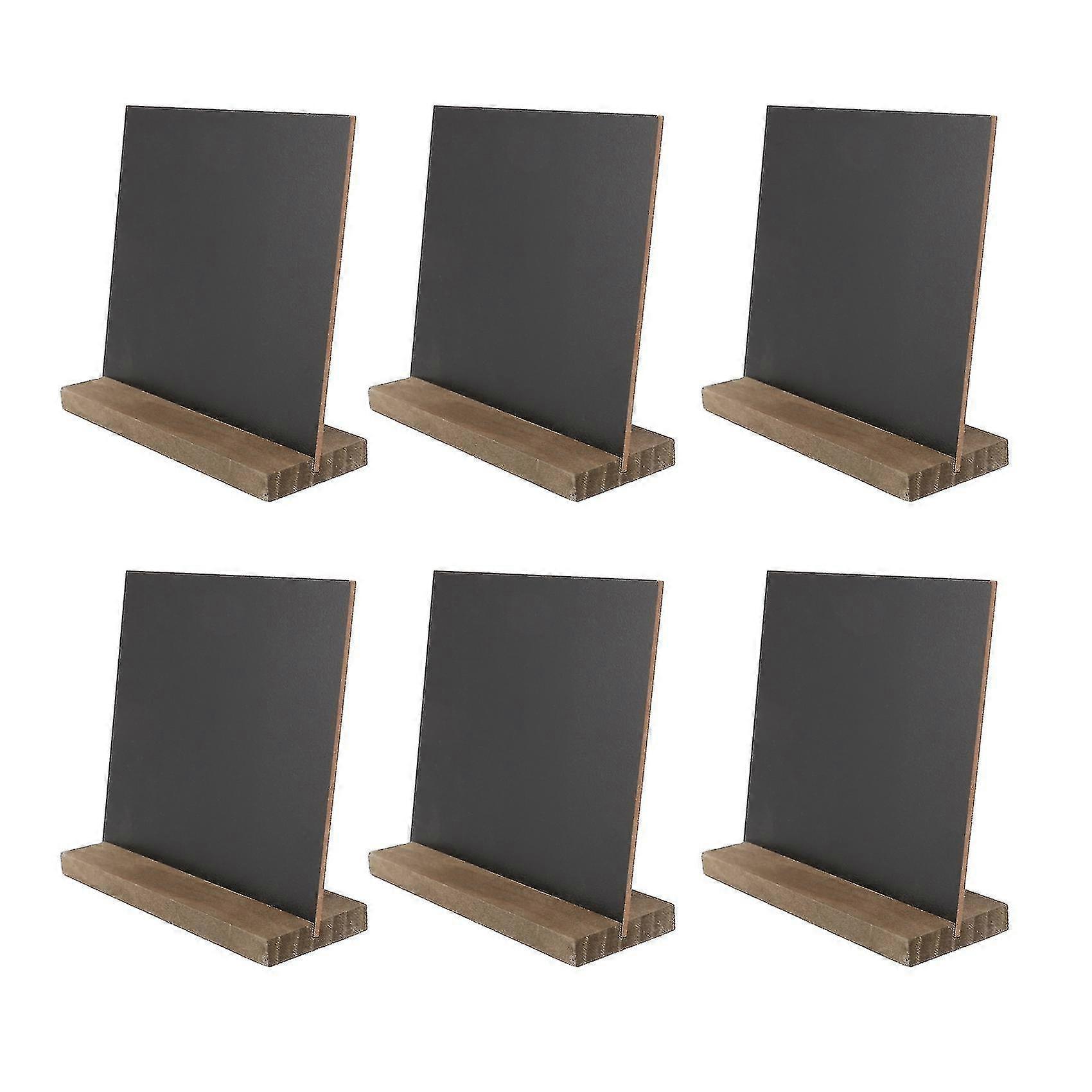 6 Pack Rustico cartello di gesso con supporto in legno compatibile con decorazioni nuziali Segni Etichette 6x5 pollici Blackb
