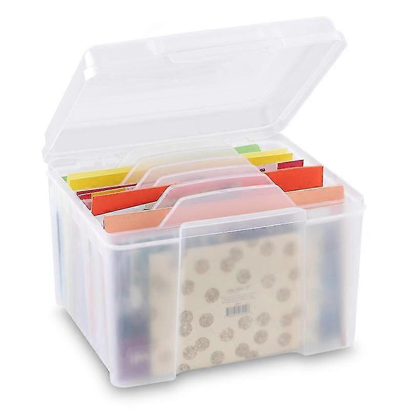 Greeting Card Organizer & Storage Box with 6 Adjustable Dividers for Holiday Birthday Get Well Cards Photos, Crafts ect.