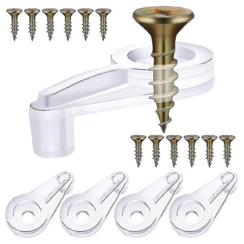 Kit de 100 clips de fixation pour vitres d'armoire (transparents)