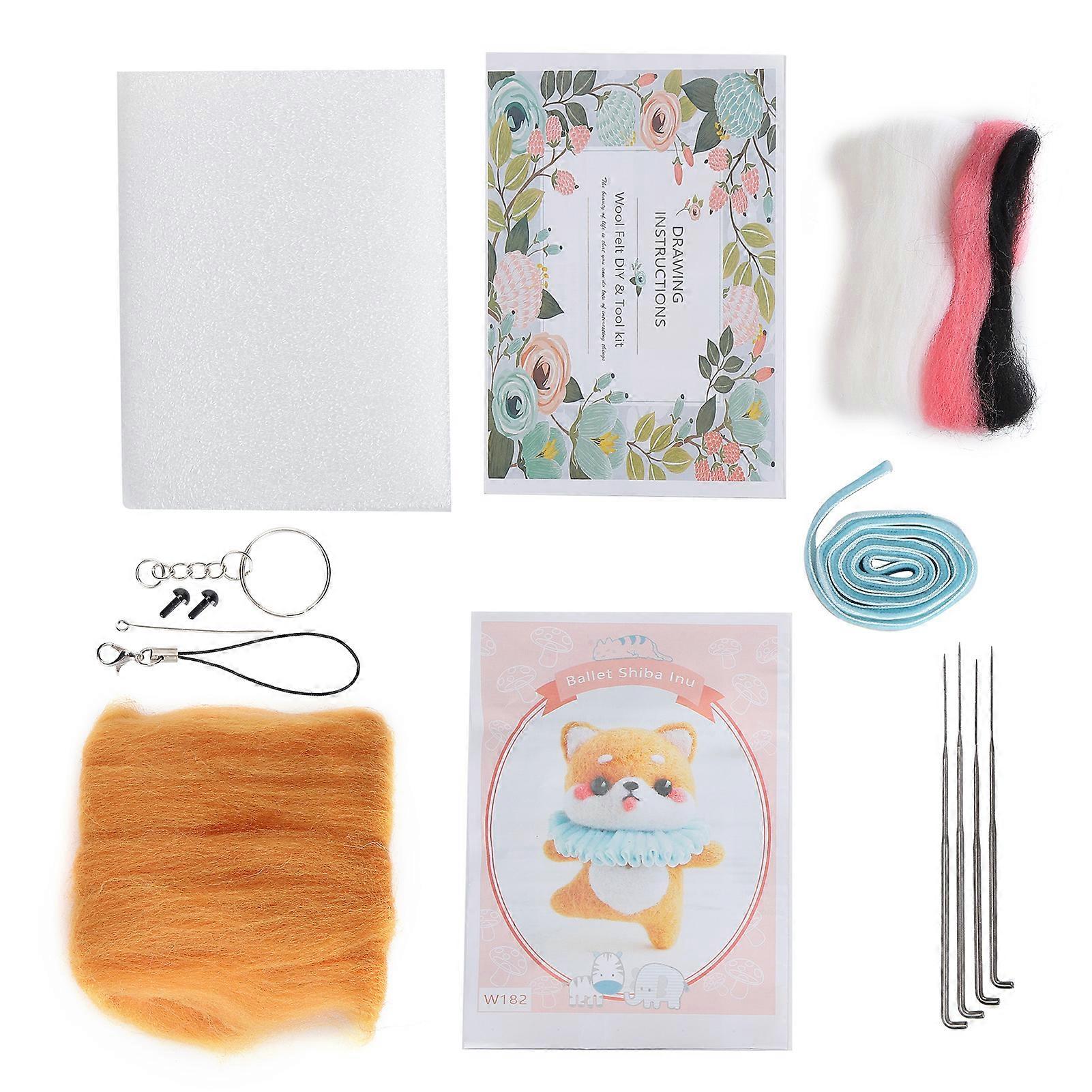 إبرة تلبيد كيت صوف ألياف كيميائية DIY يدويا لعبة فنون الحرف للمبتدئين (182 # باليه تشاي تشاي)