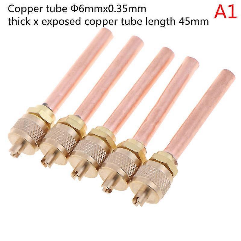 5 Piece Service/Access Valve 1/4 SAE 1/4 OD 4 Stem Strong Core AC Air Conditioner Refrigeration Access Valve New