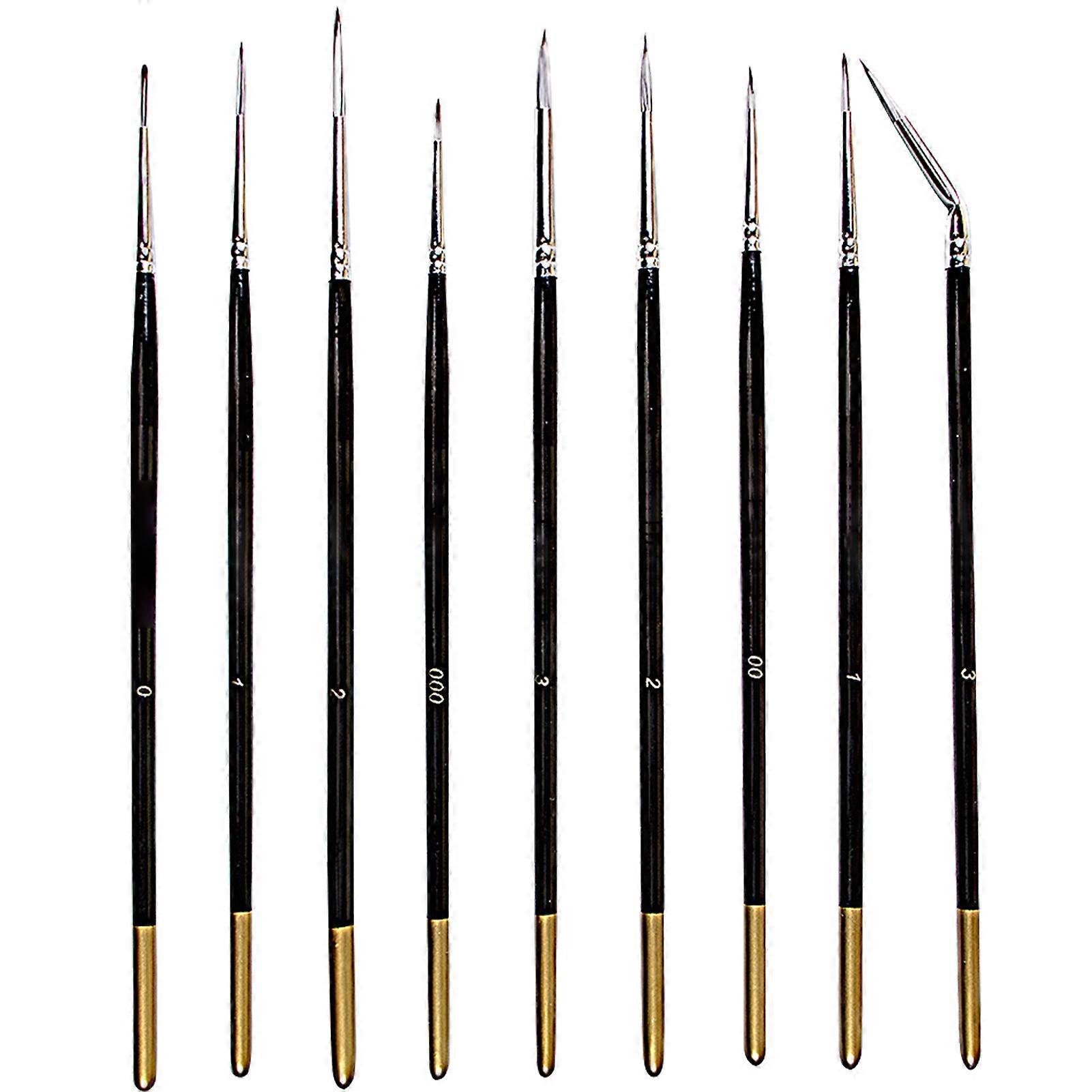 9pcs/Set Multifunction Line Drawing Fine Detail Paint Brush Face Beginners Nail Scale Model Students For Micro Miniatures DIY