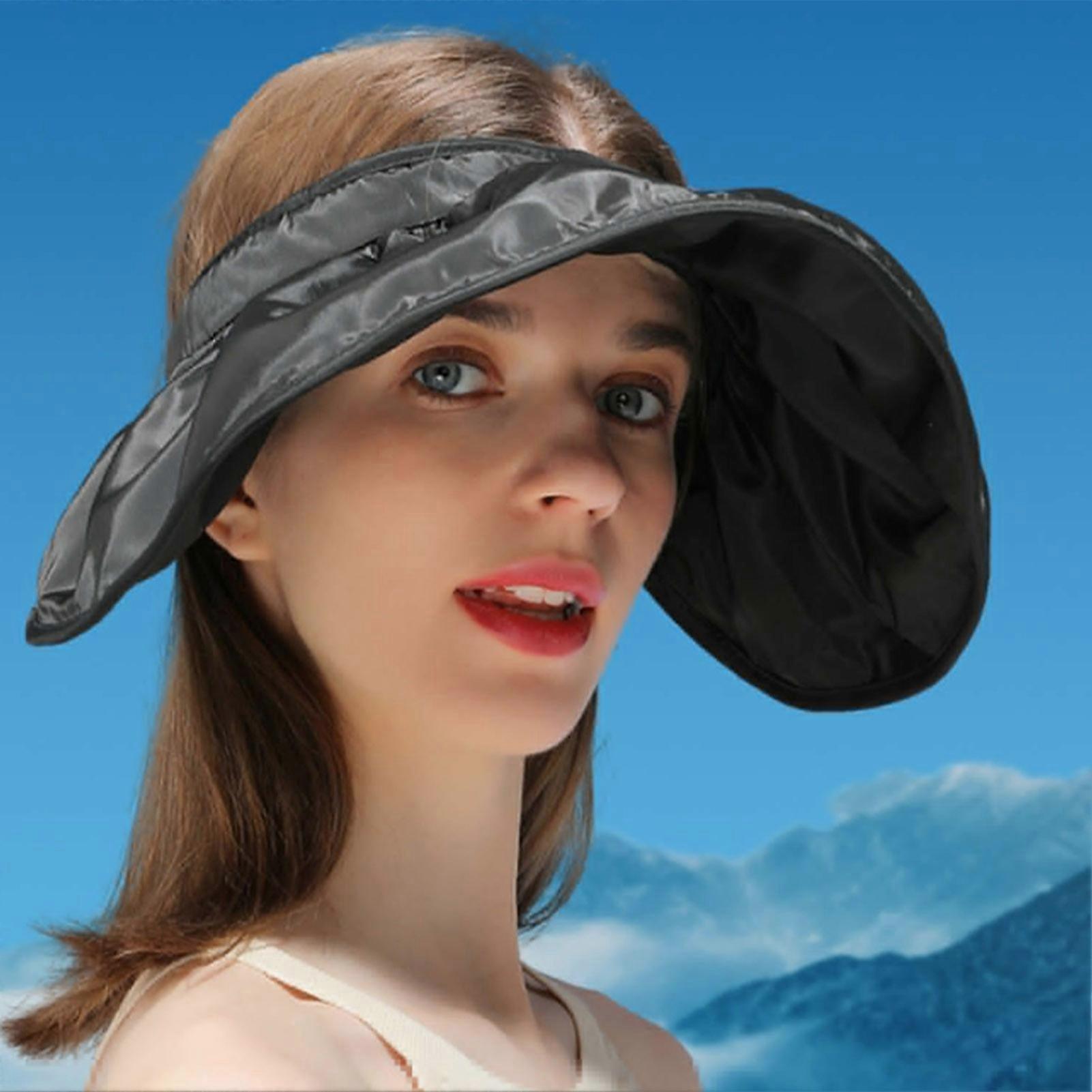 Womens Summer Sun Hat Adjustable Summer Roll Up Foldable Sunscreen Hat for Summer Spring Fall Beach