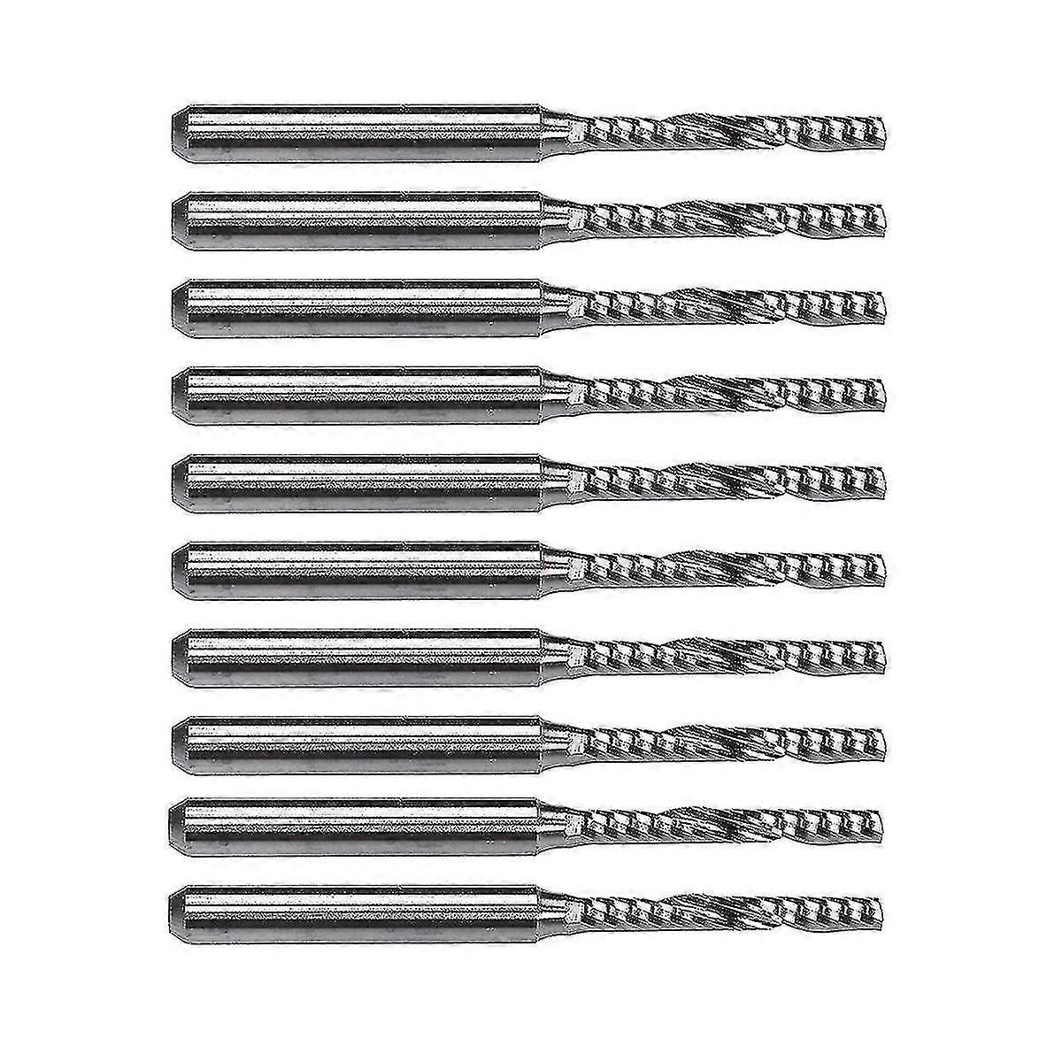 10 Pcs 2mm X 15mm Carbide Single Flute End Router Bit For Engraving Machine