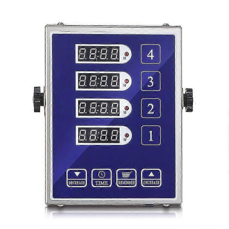 Kommerzieller 4-Kanal-Küchen-Timer Restaurant-Timer Lauter Alarm Kocherinnerung Edelstahl Clea