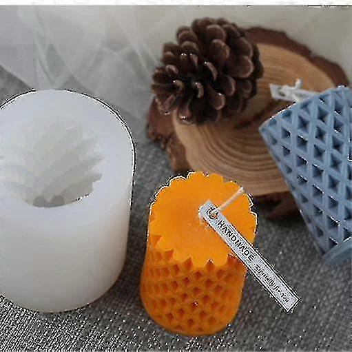 grid Shape Cylinder Silicone Soap Molds Diy