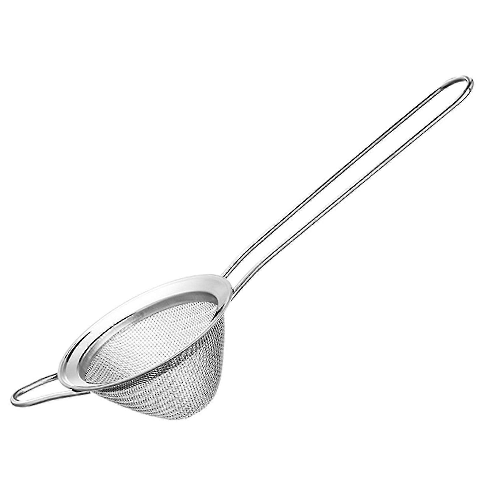 Silver Reusable Fine Mesh Strainer With Handle Rustproof Conical Shape Practical