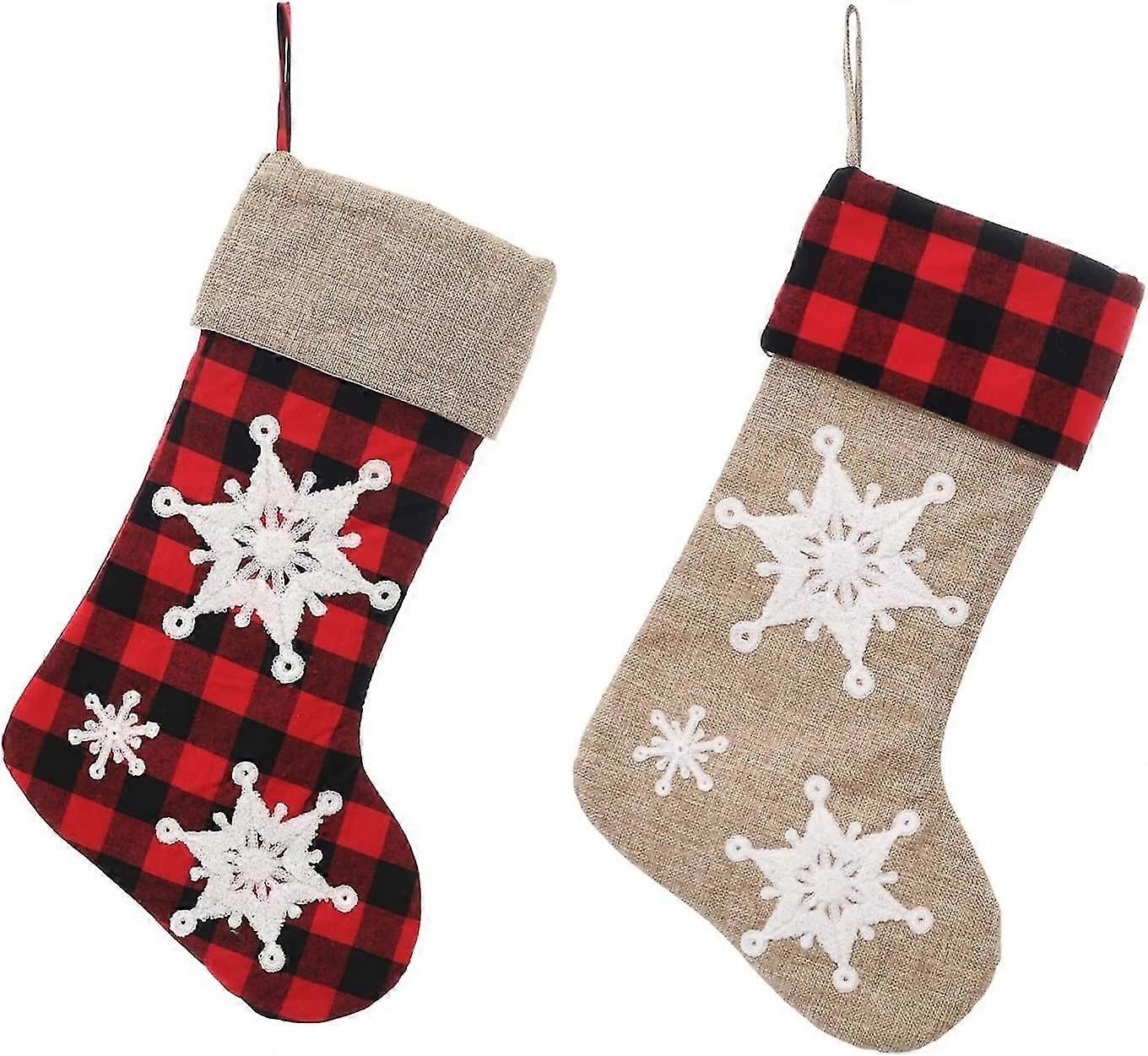 2 Pack Christmas Stockings Gift Candy Bag