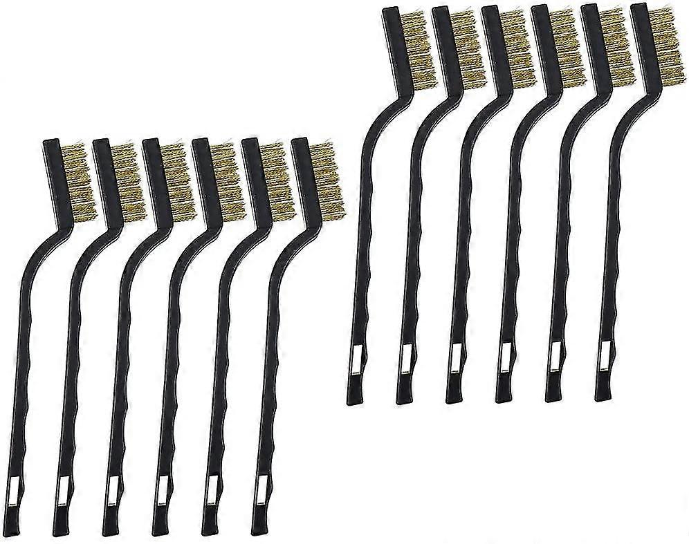 Small Wire Brush 12-pack Mini Brass Wire Brushes Set 17cm Handy Size Efficient