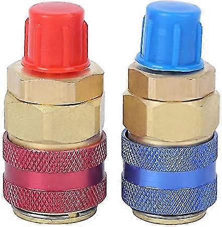 R134a Quick Coupler Connector Adapter Air Condition Adjustable Connector Brass Adapter Red Blue