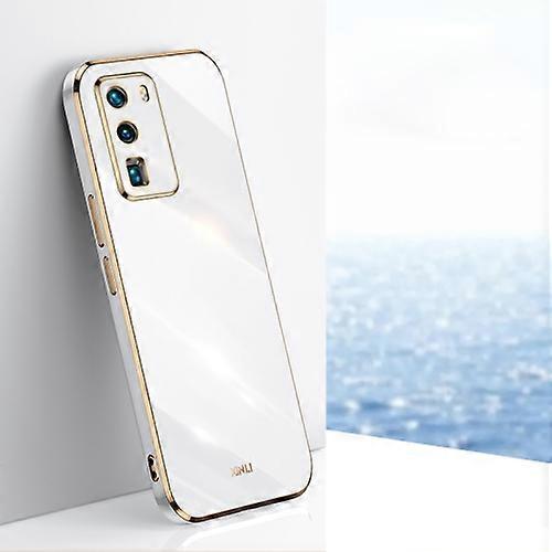 For Huawei P40 XINLI Straight 6D Plating Gold Edge TPU Shockproof Case