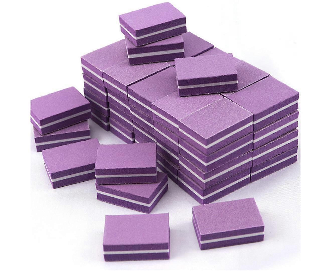 50 STÜCKE Nagelschwamm Kleiner quadratischer Nagellackblock - Lila Make-up