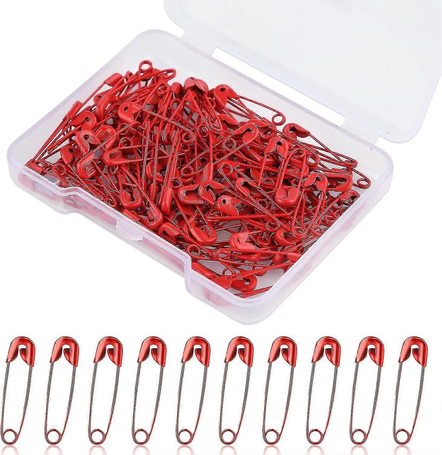 120個19mmミニ安全ピンアートクラフトソーイングジュエリー作りのための金属安全ピン(赤)