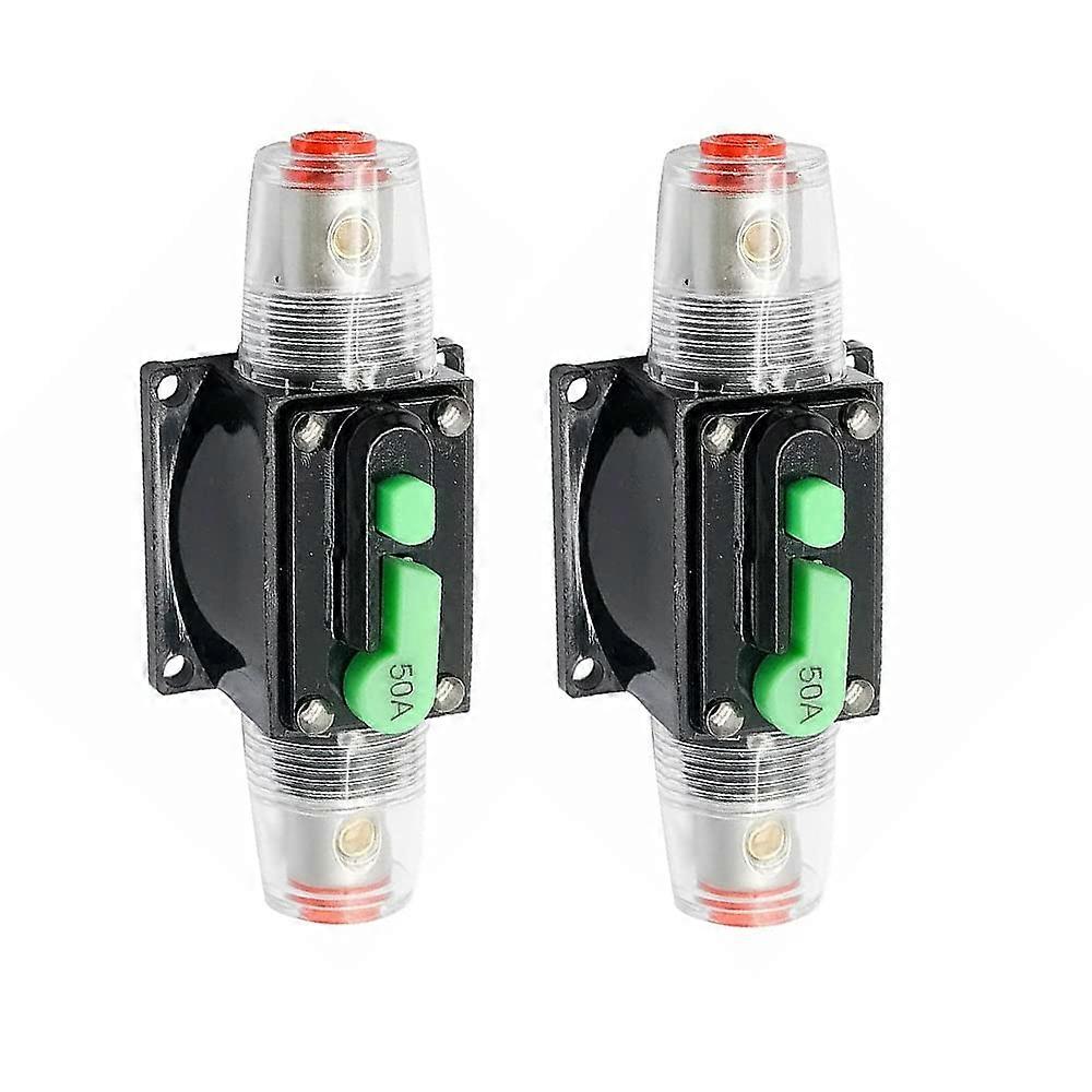 2PCS Car Circuit Breaker 12V-48V DC Waterproof Car Audio Inline Circuit Breaker with Manual Reset Fuse Holder Inverter for Motor Car Marine Boat (Styl
