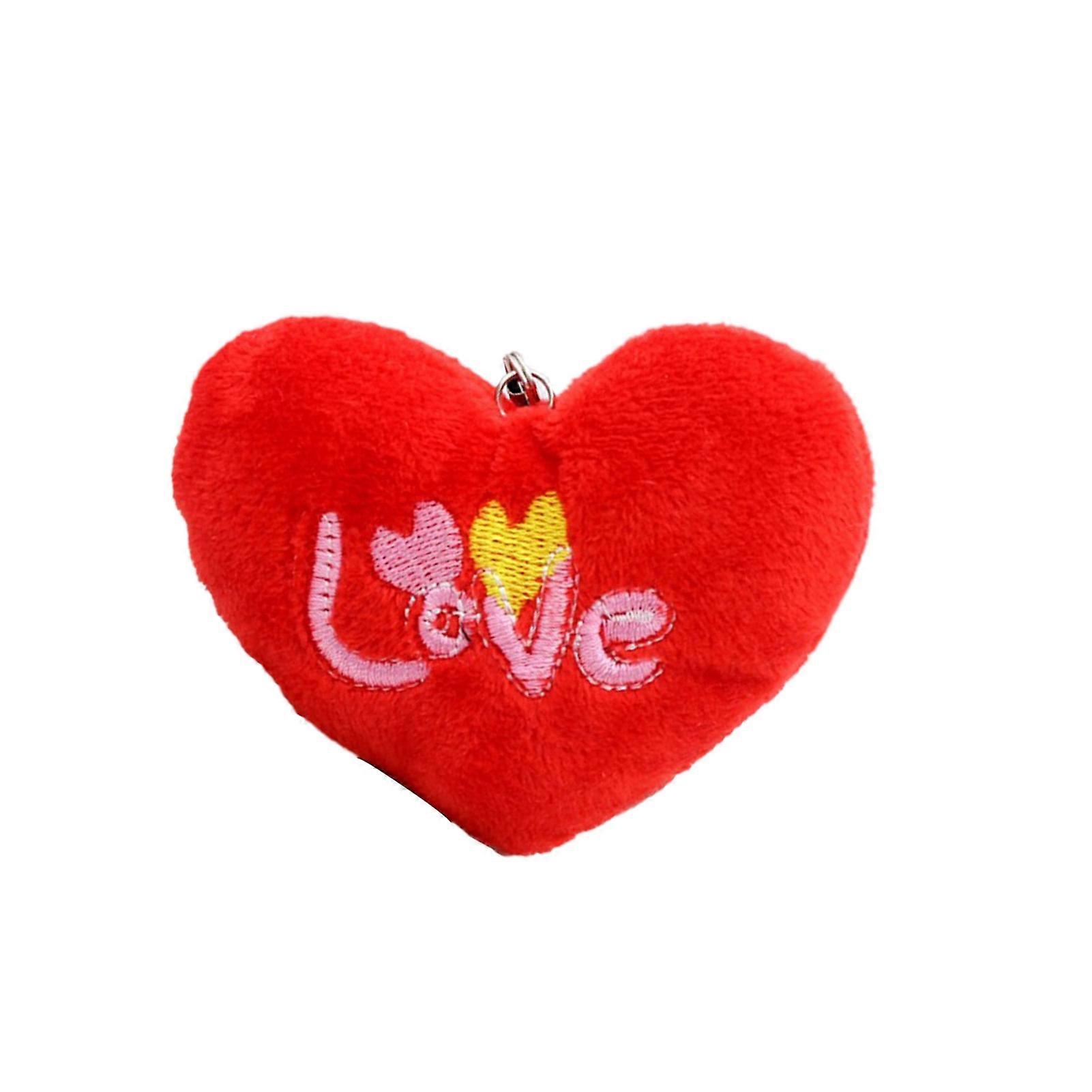 6cm Heart Plush Pendant Romantic Lovely Letters Printed Plush Toy Multi-use Decoration Soft Stuffed Toy Keychain Backpack Accessories Couple Gift