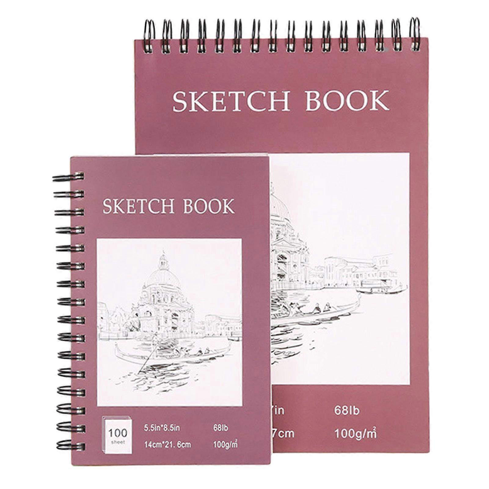 Sketch Book Spiral Wire Bound Hardcover 100 Sheets Acid Free No Bleed Thick Paper Artist Art Student Sketching Drawing Writing Sketchbook Art Supplies