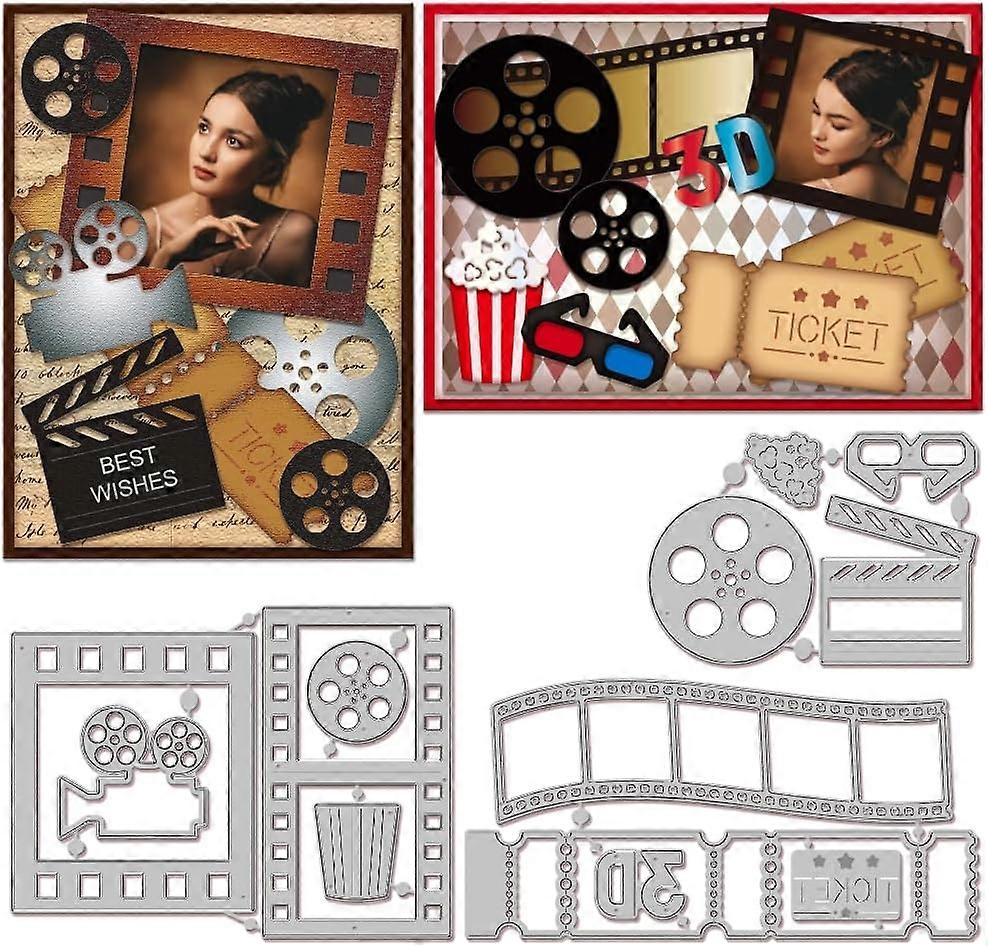 Projector Frame Cutting Dies for Card Making Metal Movie Tickets Film Frame Die Cuts Cutting Dies Templates for Scrapbooking Journal Embossing Paper C