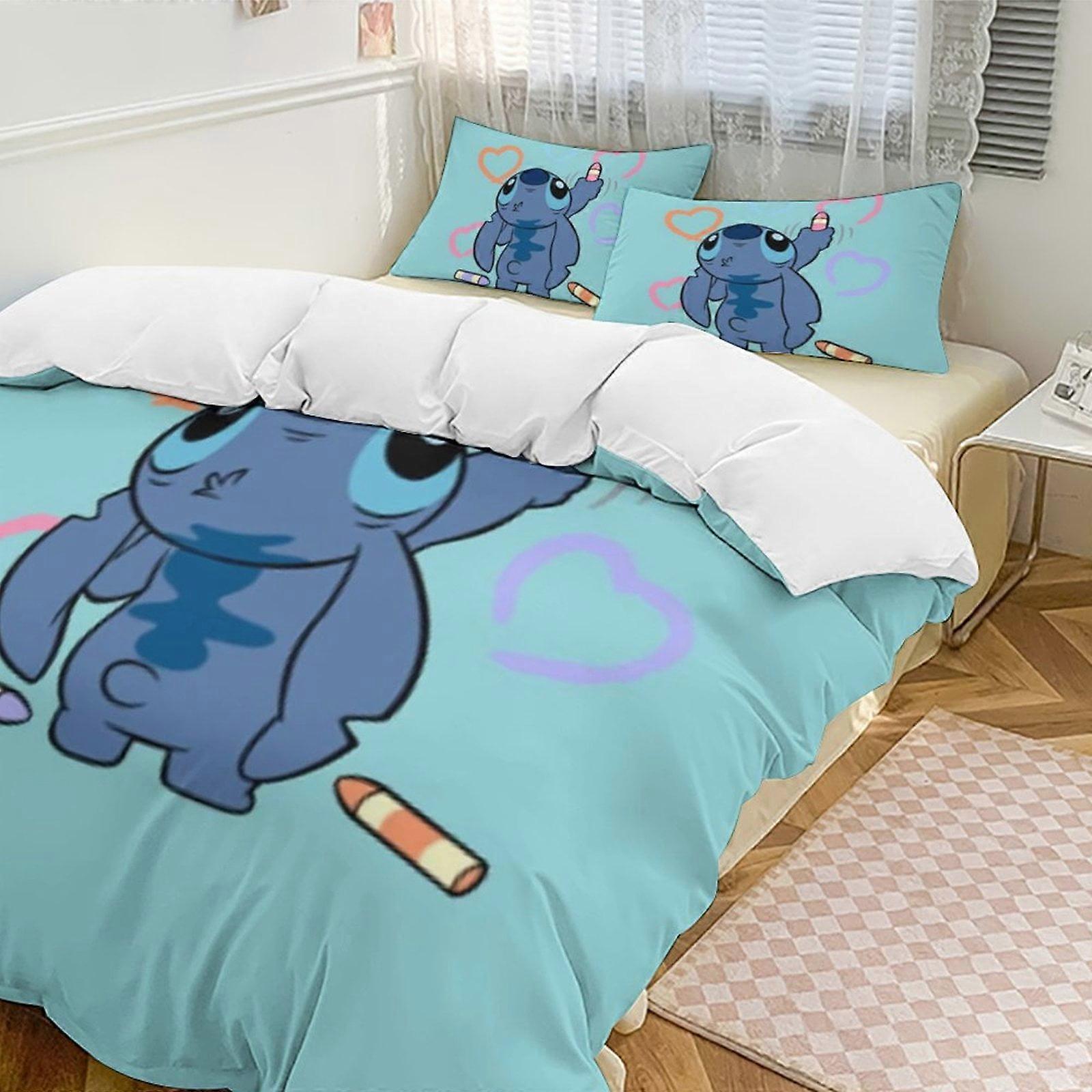 v3811  Bed Sheets Bedding StitchCartoon Collection 3-Piece Comforter Set, Personalized Bedding Decor for Kids And Teens  Bed Sheets  yuq3811