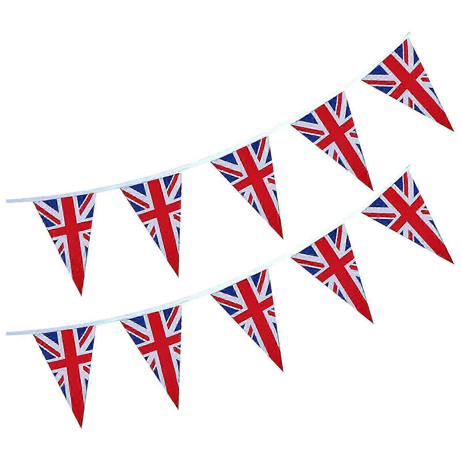 Flag Set,British Hand Flags 8Mx25pcs/7Mx20PCS UK Triangular Bunting