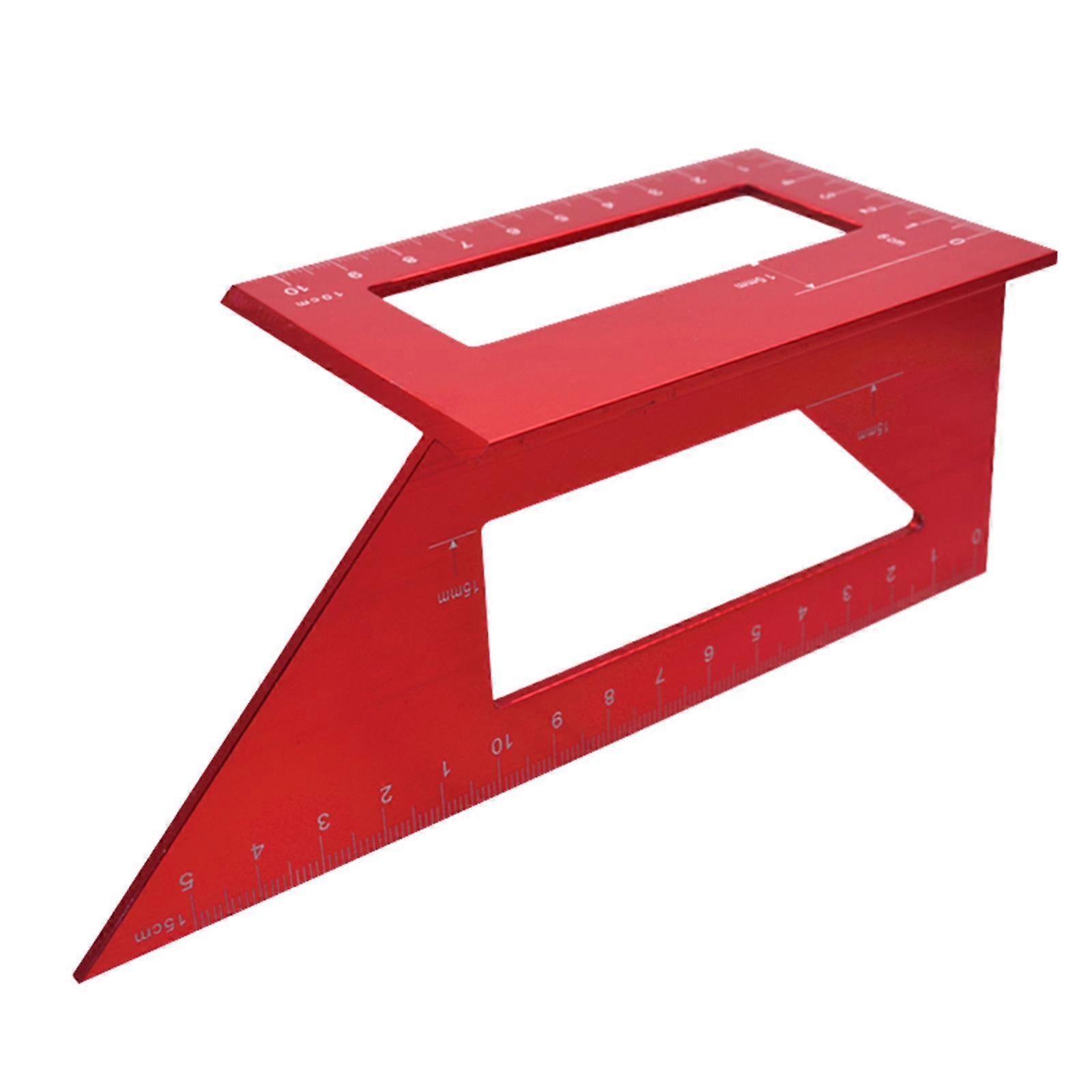 Aluminum Alloy Angle Ruler Angle Protractor T Ruler Measuring Tools Red