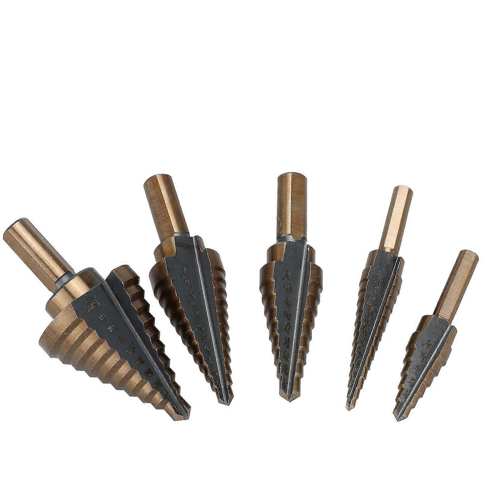 5pcs Hss Cobalt Hole Large Metal Step Drill Bit Set Titanium Cutter Cone 50 Size