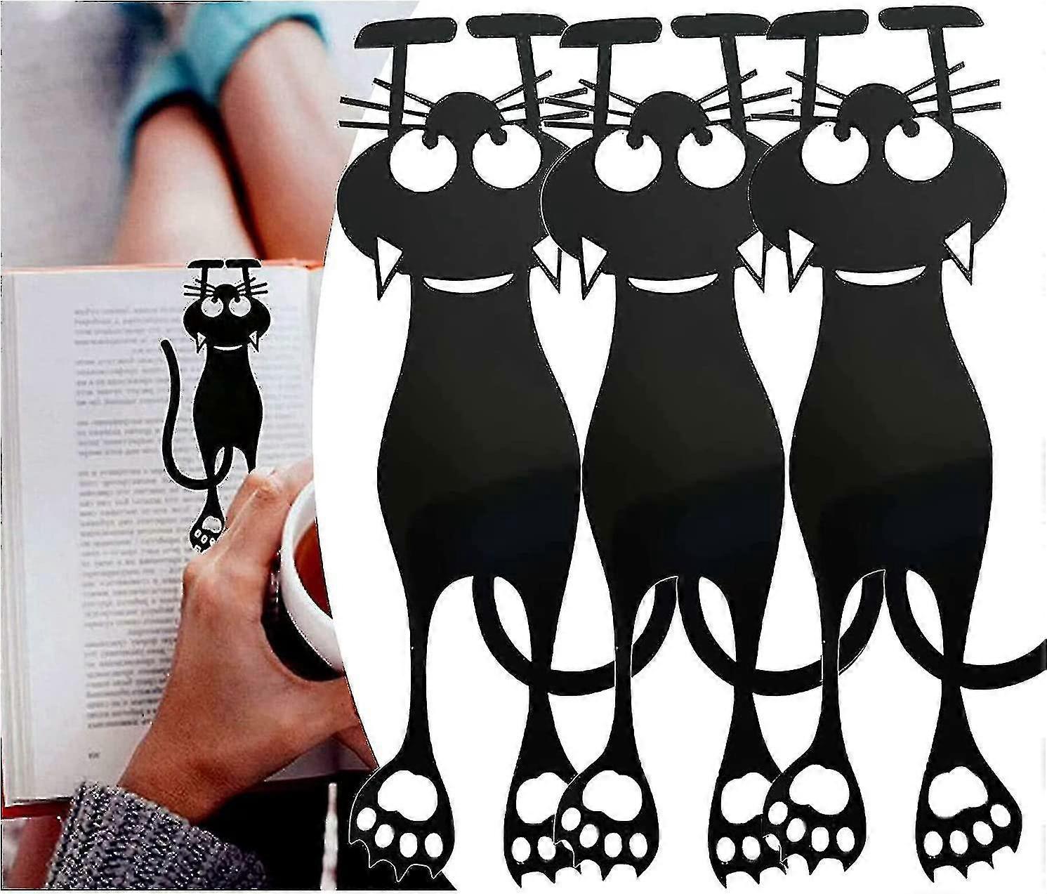 Set 6 Segnalibri Magnetici Con Gatti Neri - Per Lettrici, Amanti Dei Gatti, Studenti, Regalo Originale