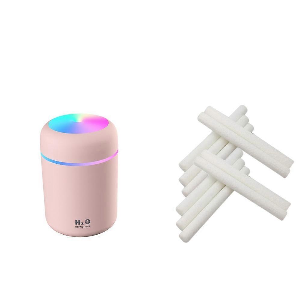 USB Pink Diffuser Humidifier with Essential Oils + 10 Sticks