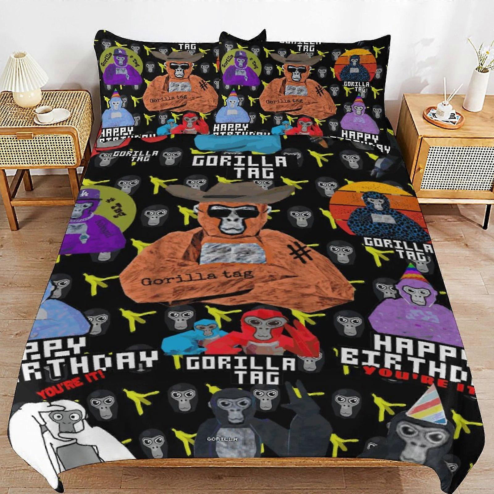 Bedding set WM60 Gorilla Tag Bedding Set Duvet Cover Comfortable and Lightweight Cartoon Bedding 3 Piece (Multiple sizes to choose from) SW60