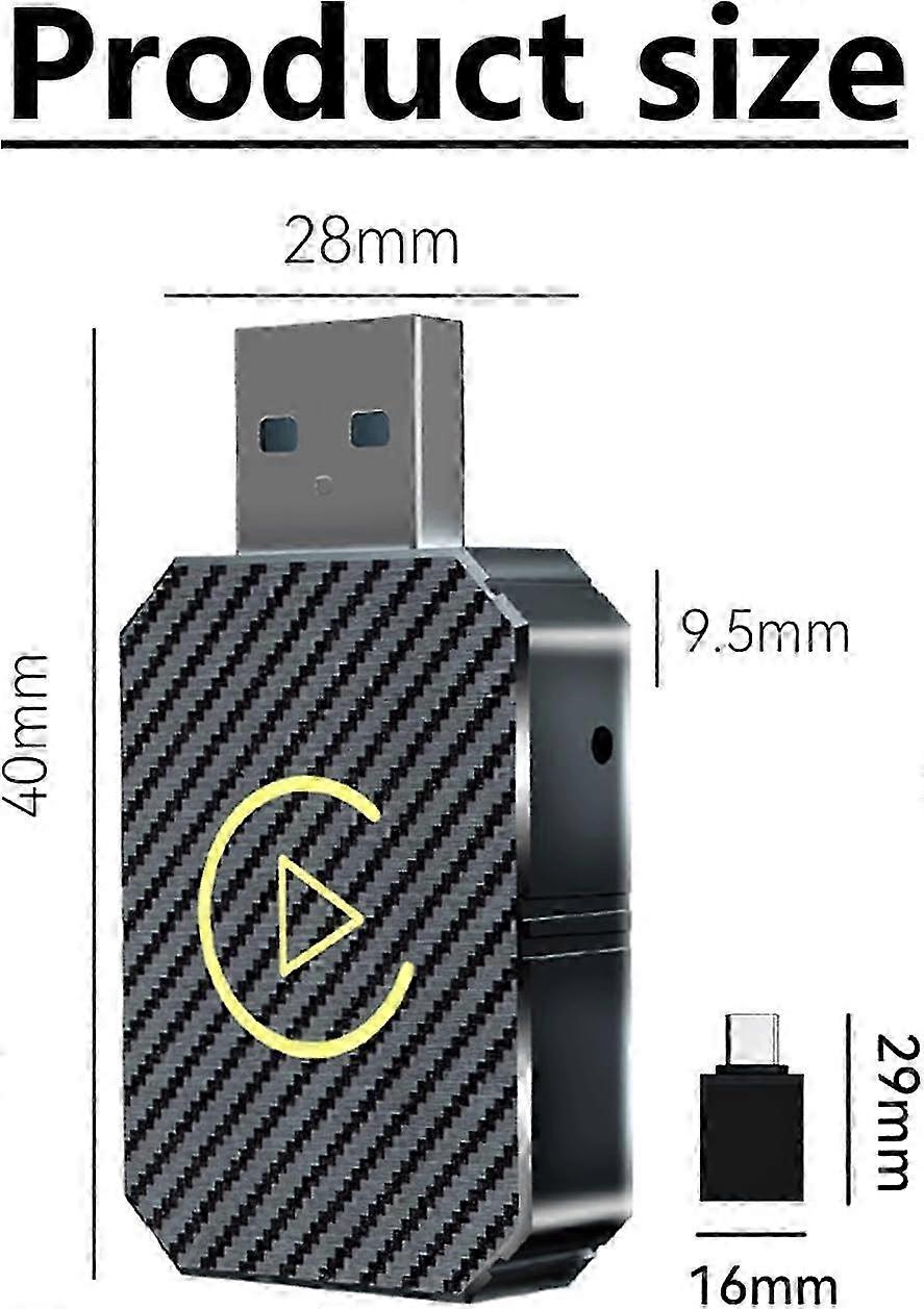 Wireless CarPlay Adapter 2024 Upgraded, Wireless CarPlay Dongle, Converts Wired CarPlay to Wireless, Plug and Play Car Play Wireless Adapter, Suitable