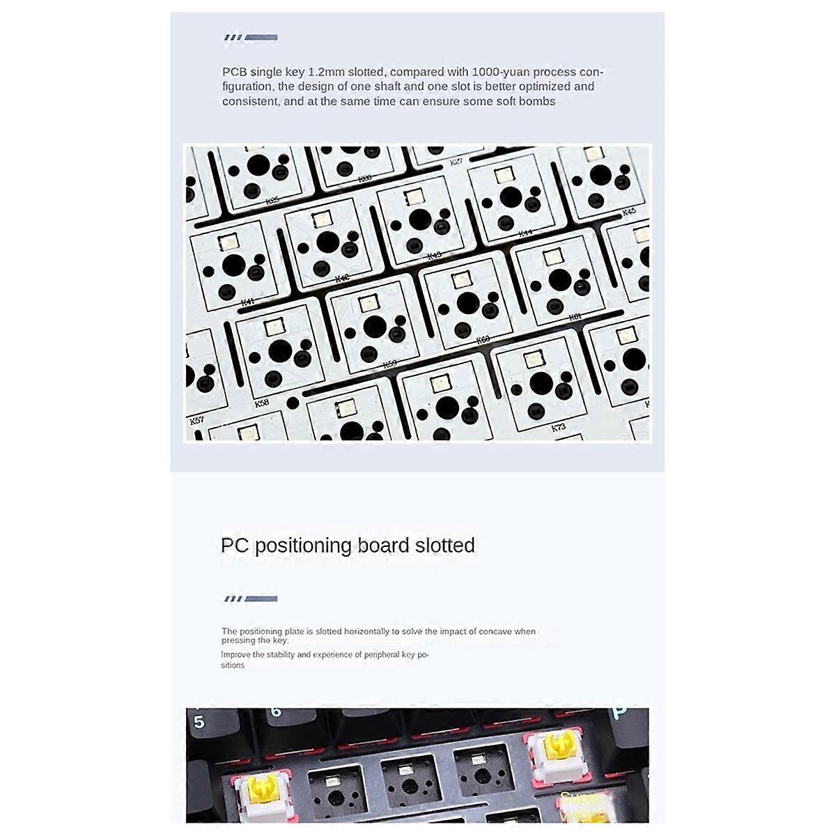 Aula F87pro 87Key Mechanical Keyboard Hot-Swap Wireless Keyboard Bluetooth 3-Mode PBT Computer Gaming Keyboard B