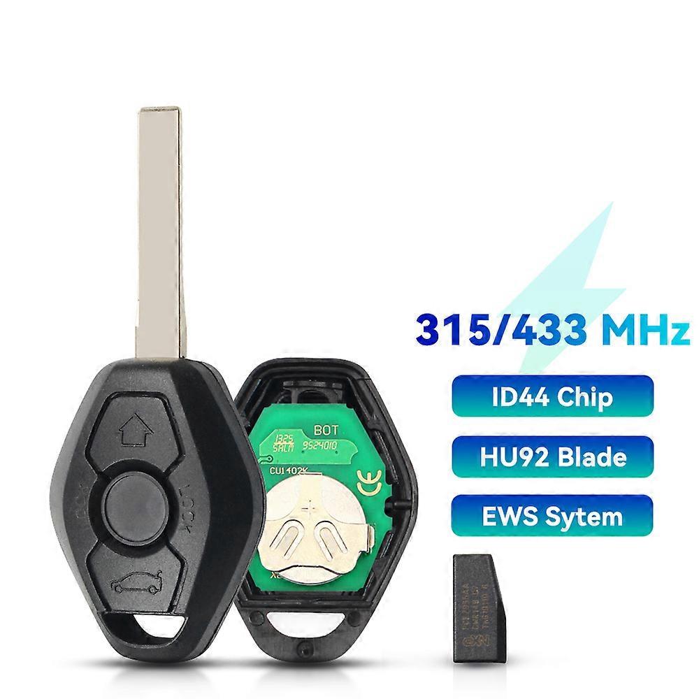 Remote Car Key For BMW EWS X3 X5 Z3 Z4 3 5 7 Series E38 E39 E46 Fob 3 Buttons Transmitter HU92 Blade ID44 Chip 315Mhz