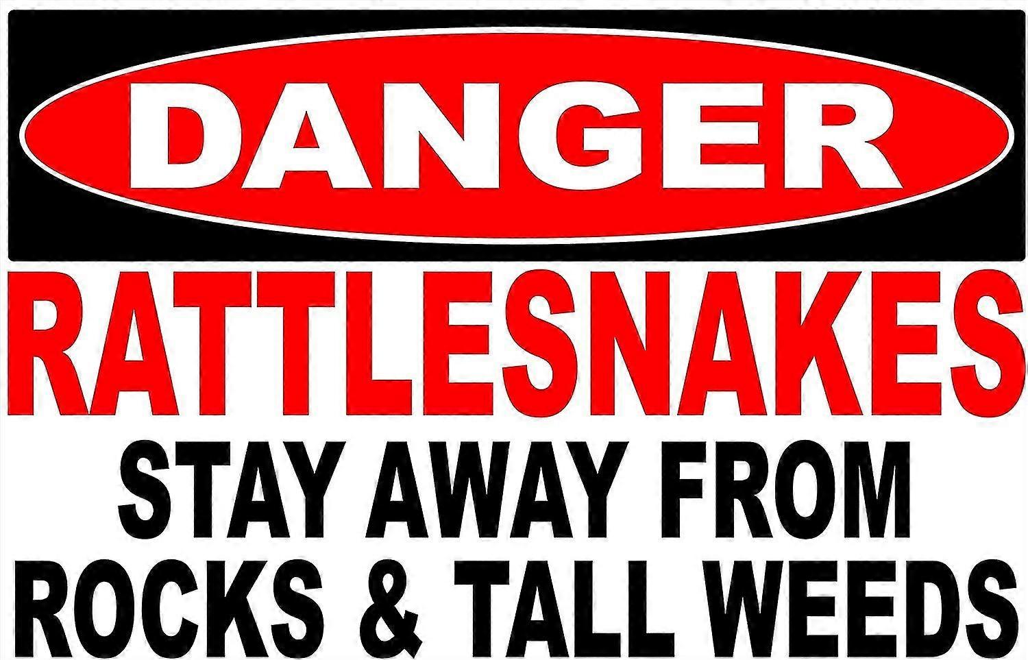 Perigo Cascavéis Ficar Longe de Rochas E Ervas Altas Sinalizar. 8x12 polegadas OU 12x16 polegadas de metal. Modo 24
