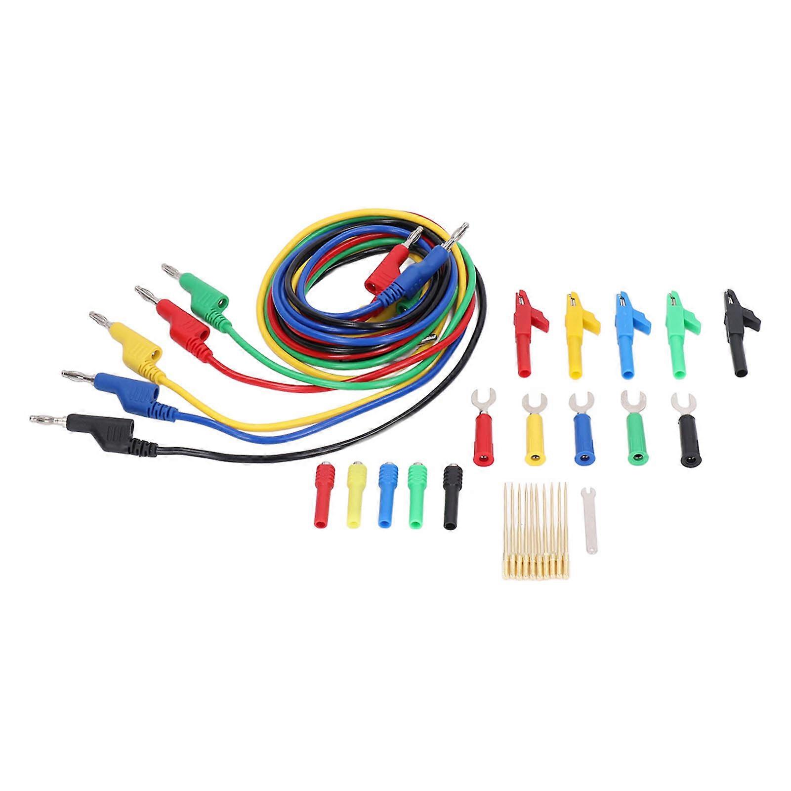 PVC Brass Testing Cable Set for Digital Multimeter - Electrical Conductivity Test Lead Kit