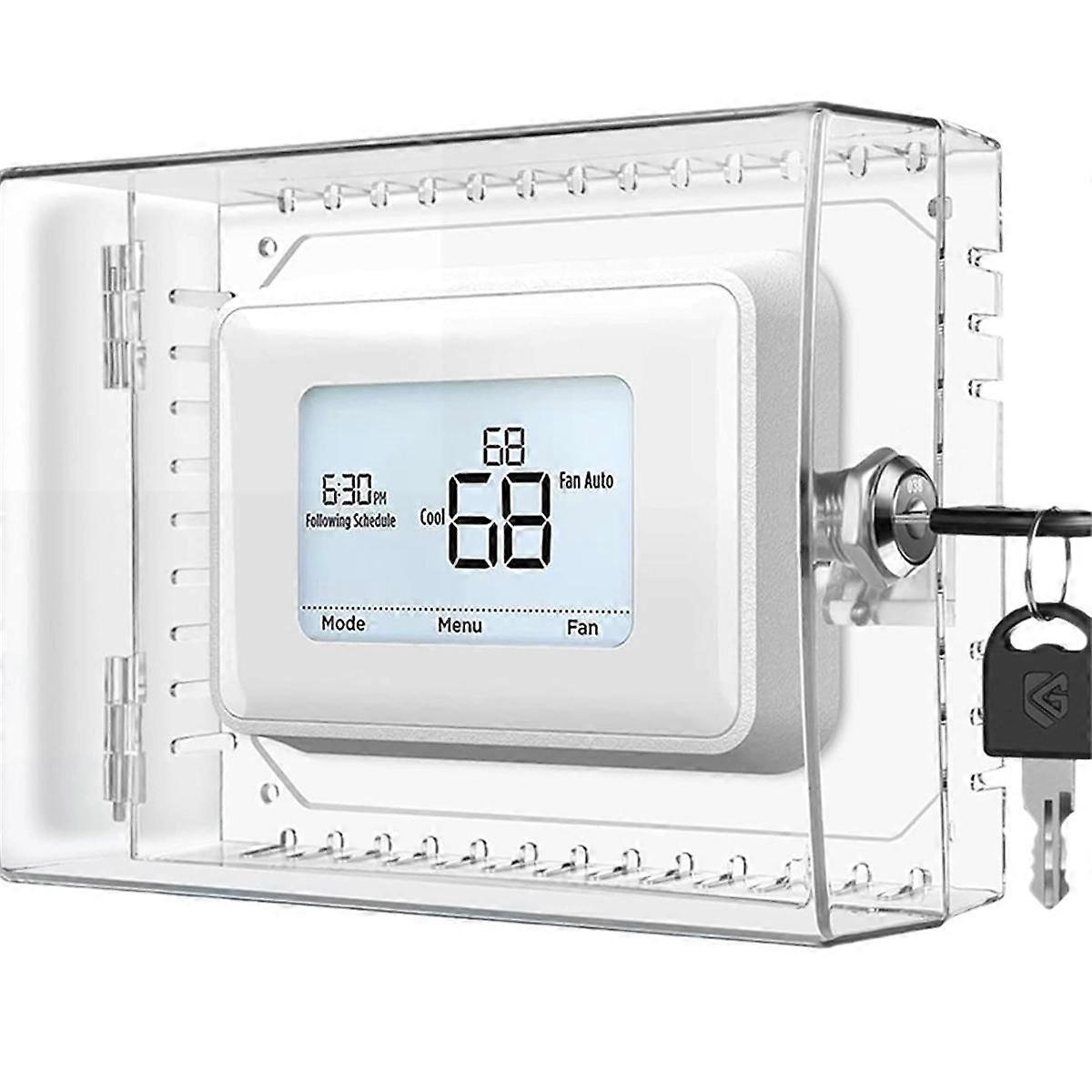 Große Thermostat-Schließfachabdeckung mit Schlüssel für, klare Thermostatabdeckung passend für Thermostate 5H x 6inch B oder kleiner
