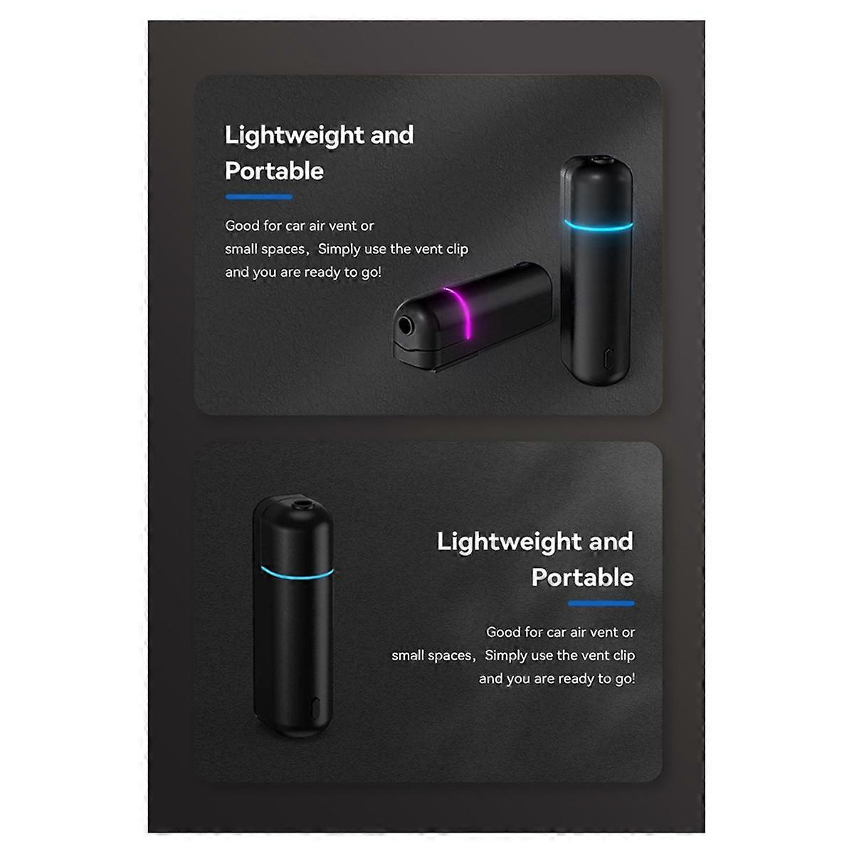 Auto Aroma Diffusor Mini USB Wiederaufladbare Duftmaschine Duftöl Auto Lufterfrischer Ätherisches Öl Diffusor VentClip,A