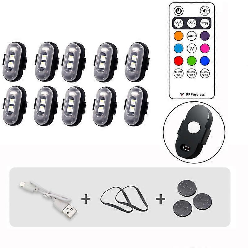 Manyetik Uzaktan RGB Mini Cep Uçak LED Flaş Işık Motosiklet Işıkları Sinyal Işığı Drone Işık Göstergesi LED Araba Bisiklet İçin