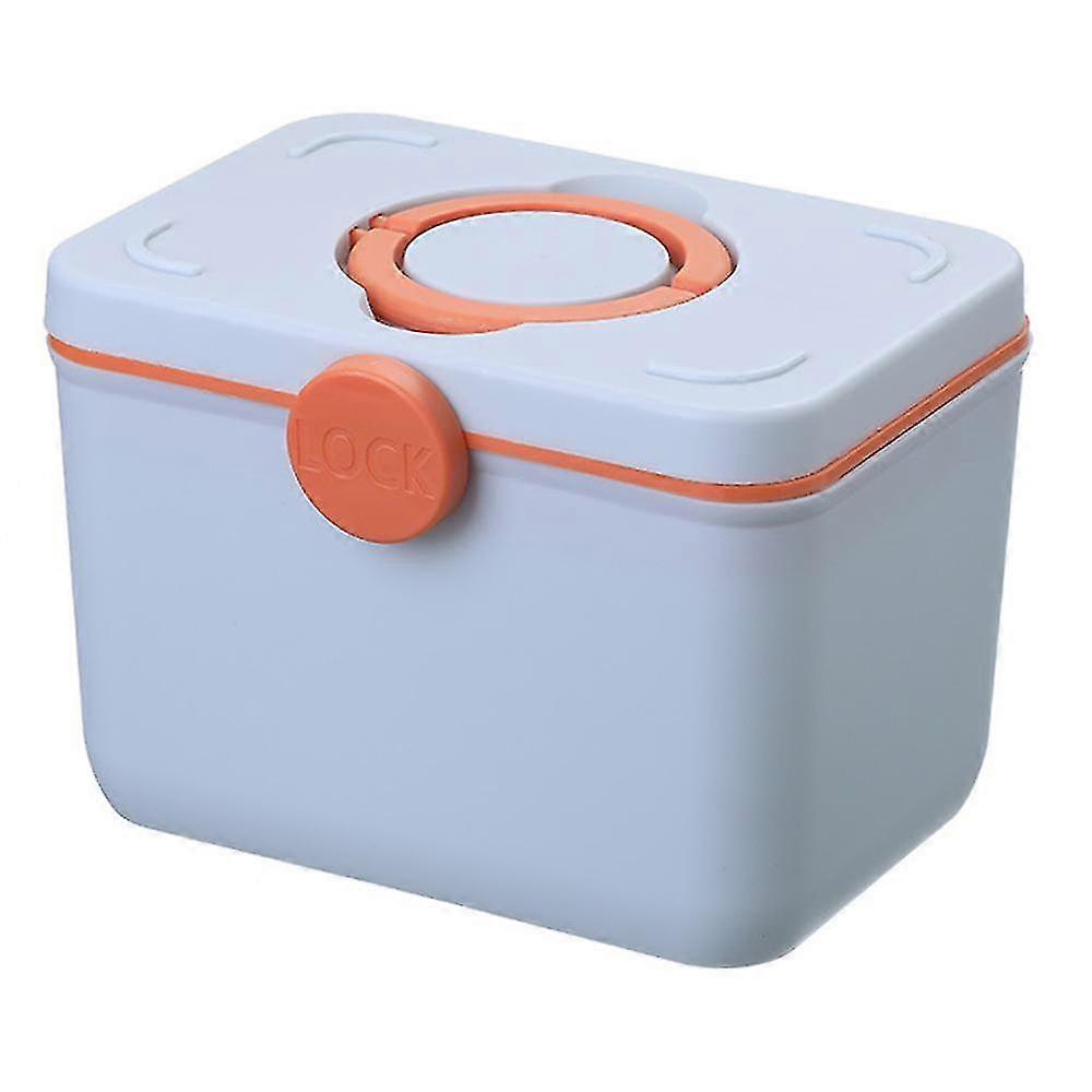 First Aid Kit, Two-layer Portable Handicraft Cosmetic Storage Box, With Removable Tray And Handle