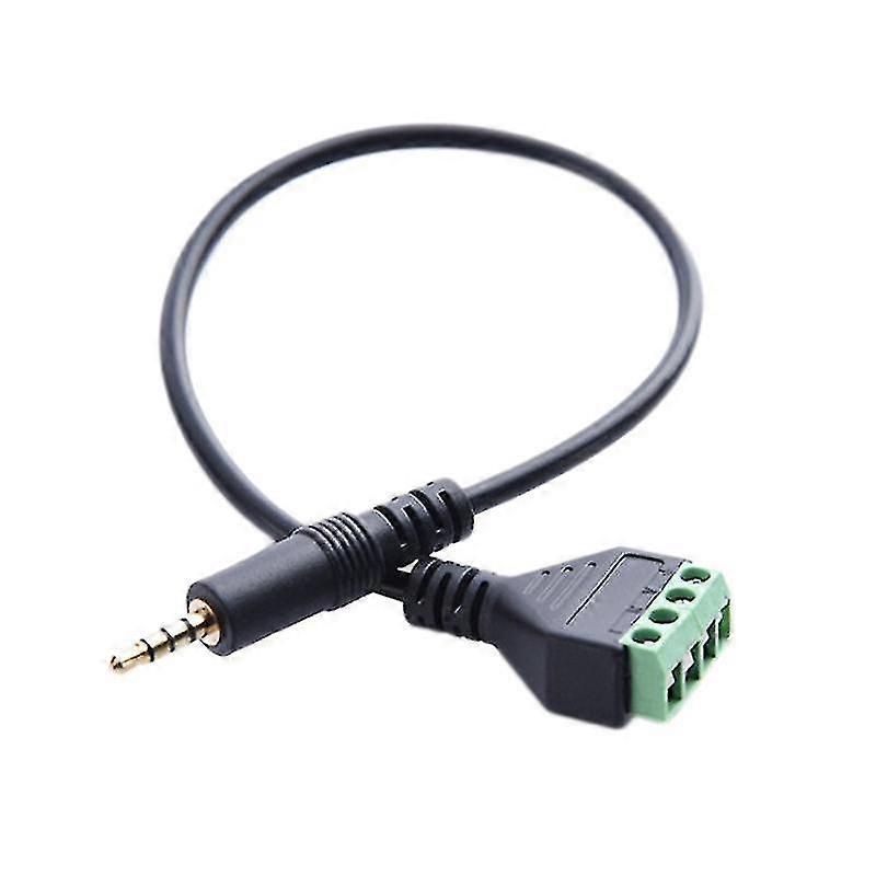 3.5mm Screw Terminal Adapter Speaker Cable 4-core Stereo Trrs