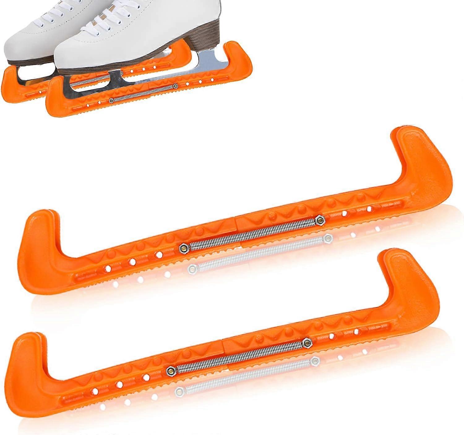 1 Pair Adjustable Ice Skate Guards(Orange Color), Ice Skate Blade Guard, Ice Skate Blade Guard for Ice Hockey, Figure Skating