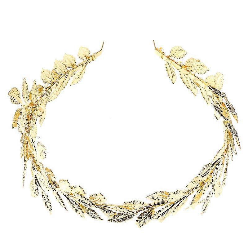 1pcs Golden Leaf Bridal Headband-c