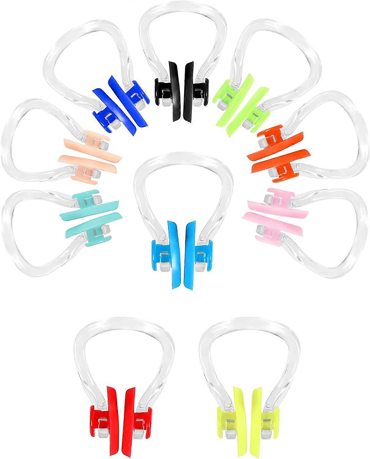 10pcs Waterproof Nose Protector Silicone Nose Clip for Surfing Nose Stuff Swimming and Training, Random Colors