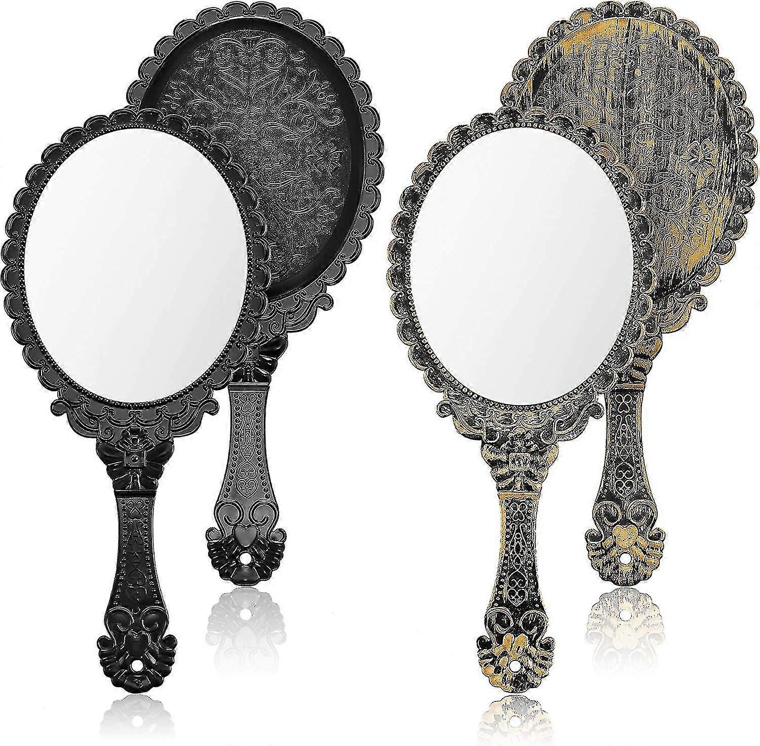 2-pack Vintage Embossed Hand Mirrors
