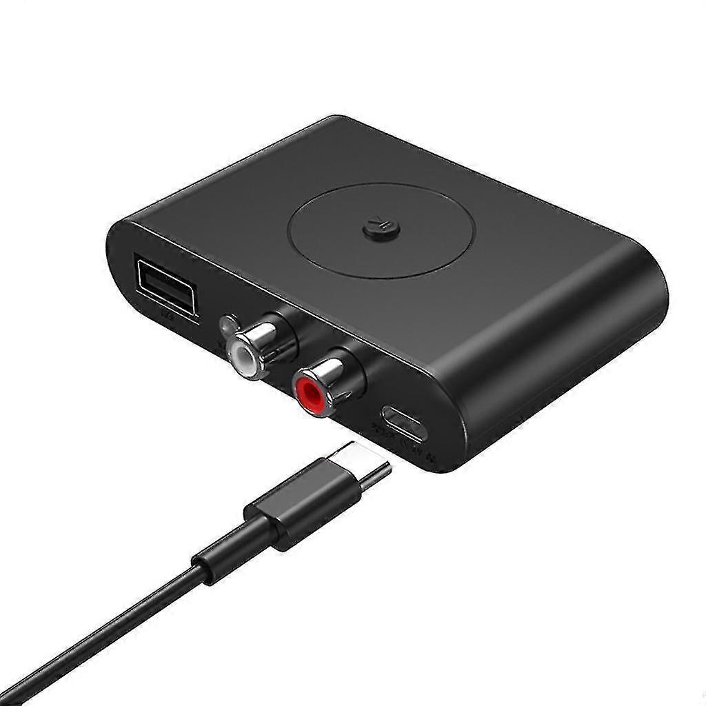 Bluetooth-compatible5.3 Audio Adapter Dual-rca 3.5mm Aux Out Usb U-disk Play