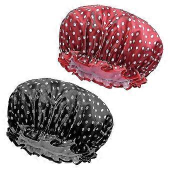 Shower Cap, Pack Of 2 Waterproof Women's Shower Caps, Large Elastic Shower Cap, Reusable Shower Cap-ZZY