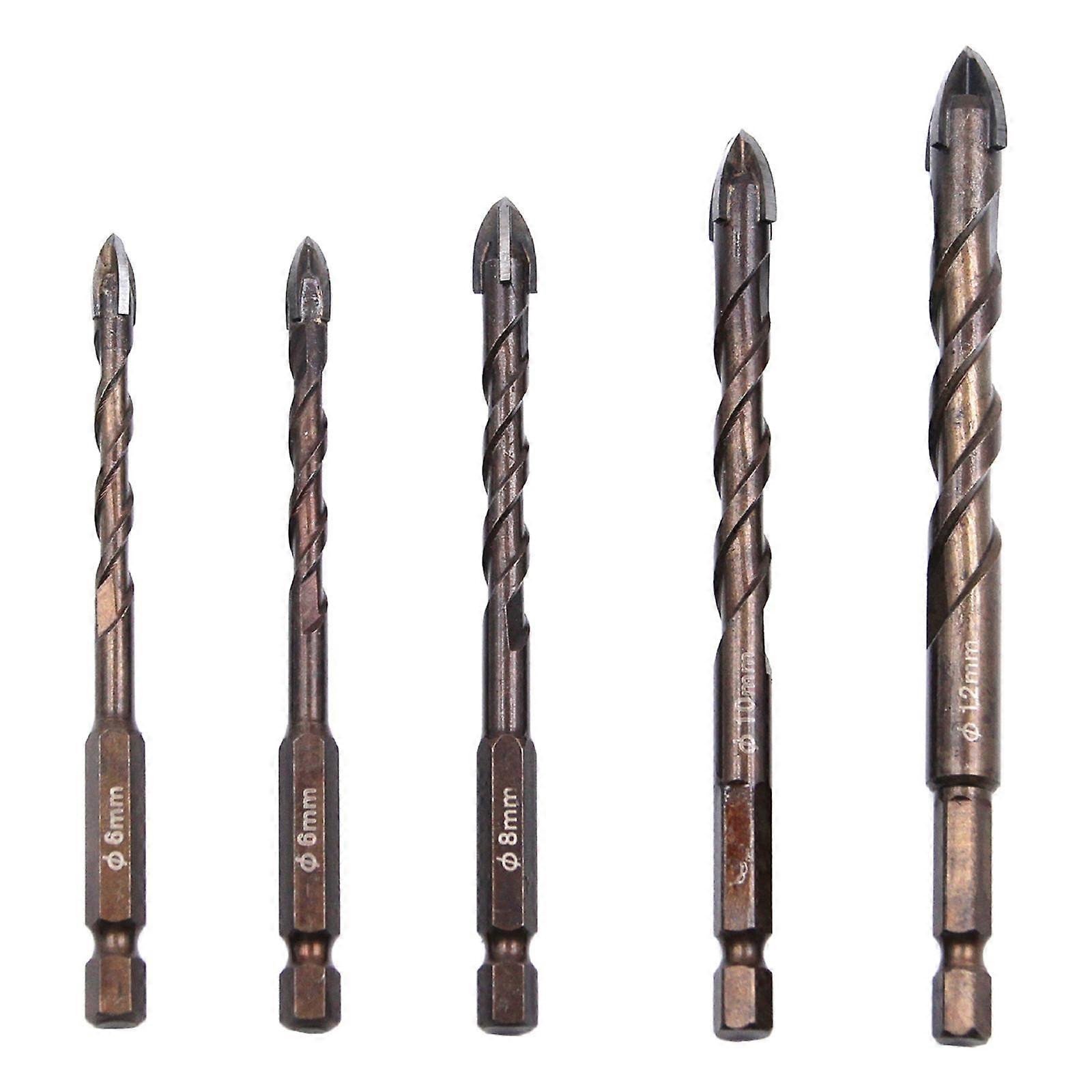 Hexagonal Drill Bit Set Replacement High Hardness for Tile Glass Brick Concrete Punching Tool