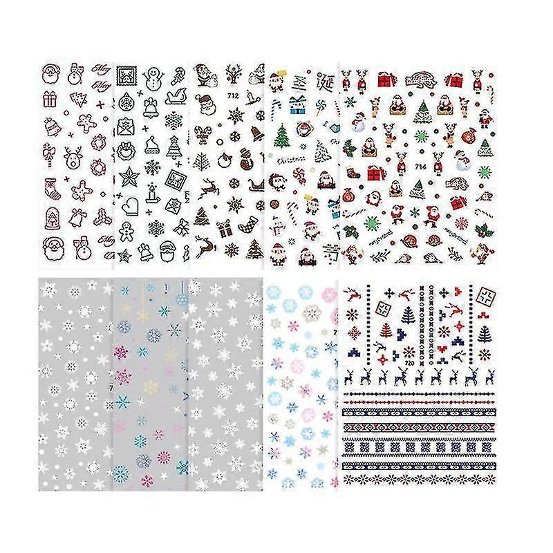 The New 10sheets Christmas Nail Stickers