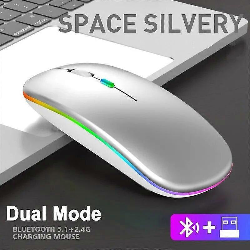 Rechargeable Bluetooth Wireless Mouse with 2.4GHz USB RGB 1600DPI Mouse for Computer Laptop Tablet PC Macbook Gaming Mouse Gamer Mice & Trackballs