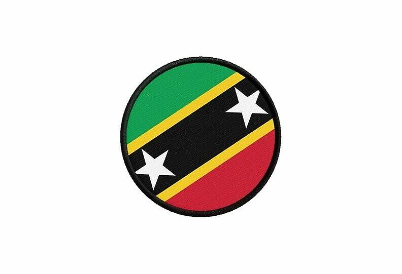 Patch ecusson flag saint st kitts and nevis prints round thermosticker