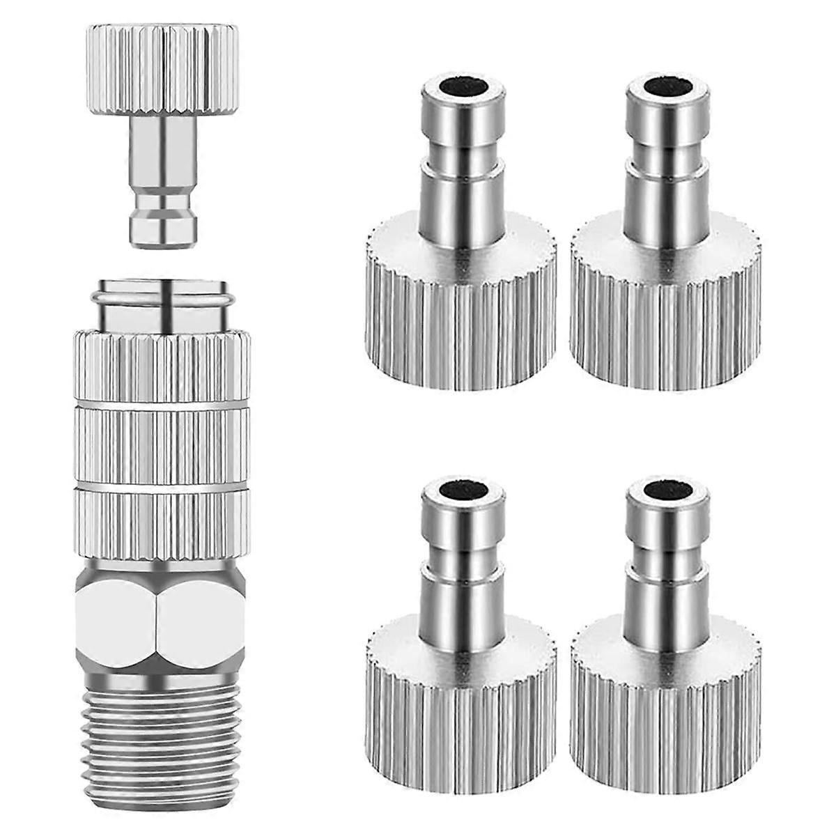 Airbrush Quick Disconnect Coupler Release Fitting Adapter Kit with 5 Pcs 1/8inch Female Connectors and 1 Male Adaptor