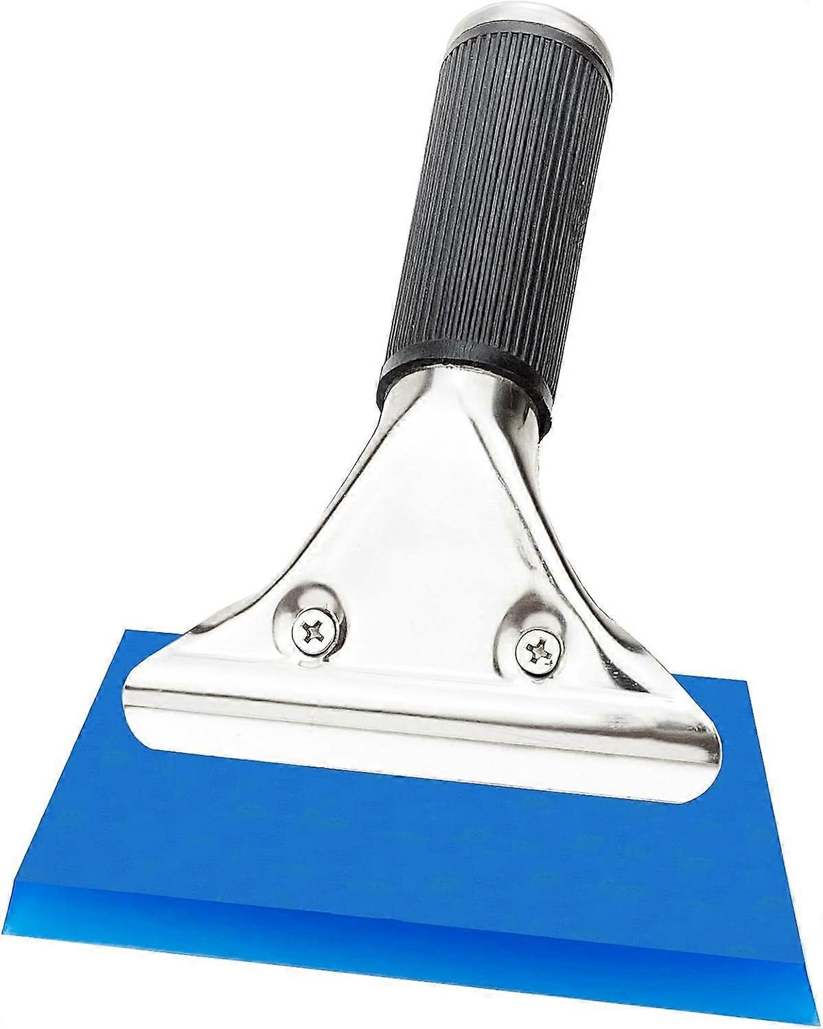 Rubber Shower Squeegee for Shower Door, Car Window Squeegee for Kitchen Counter, Mirror, Tile, Car Windshield (Blue)